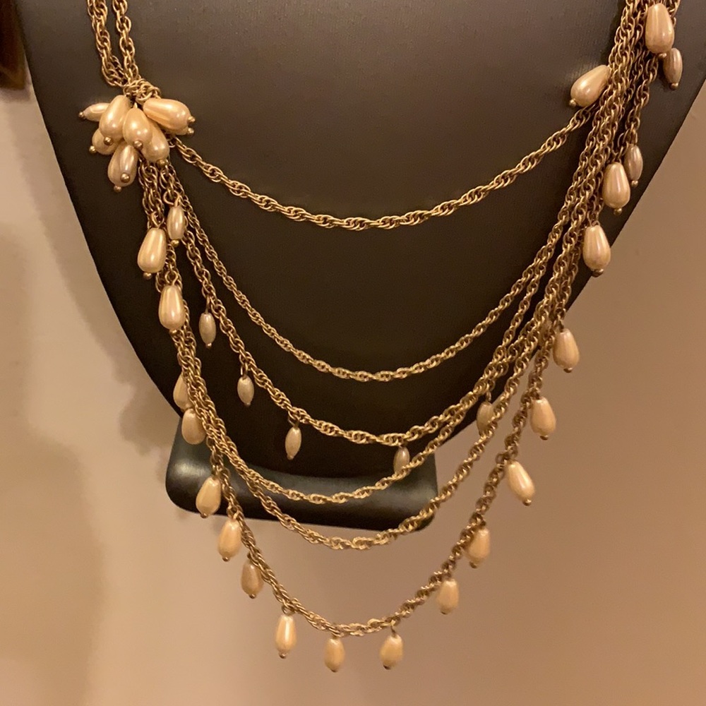 Talbots gold, pearl necklace - Picture 2 of 5